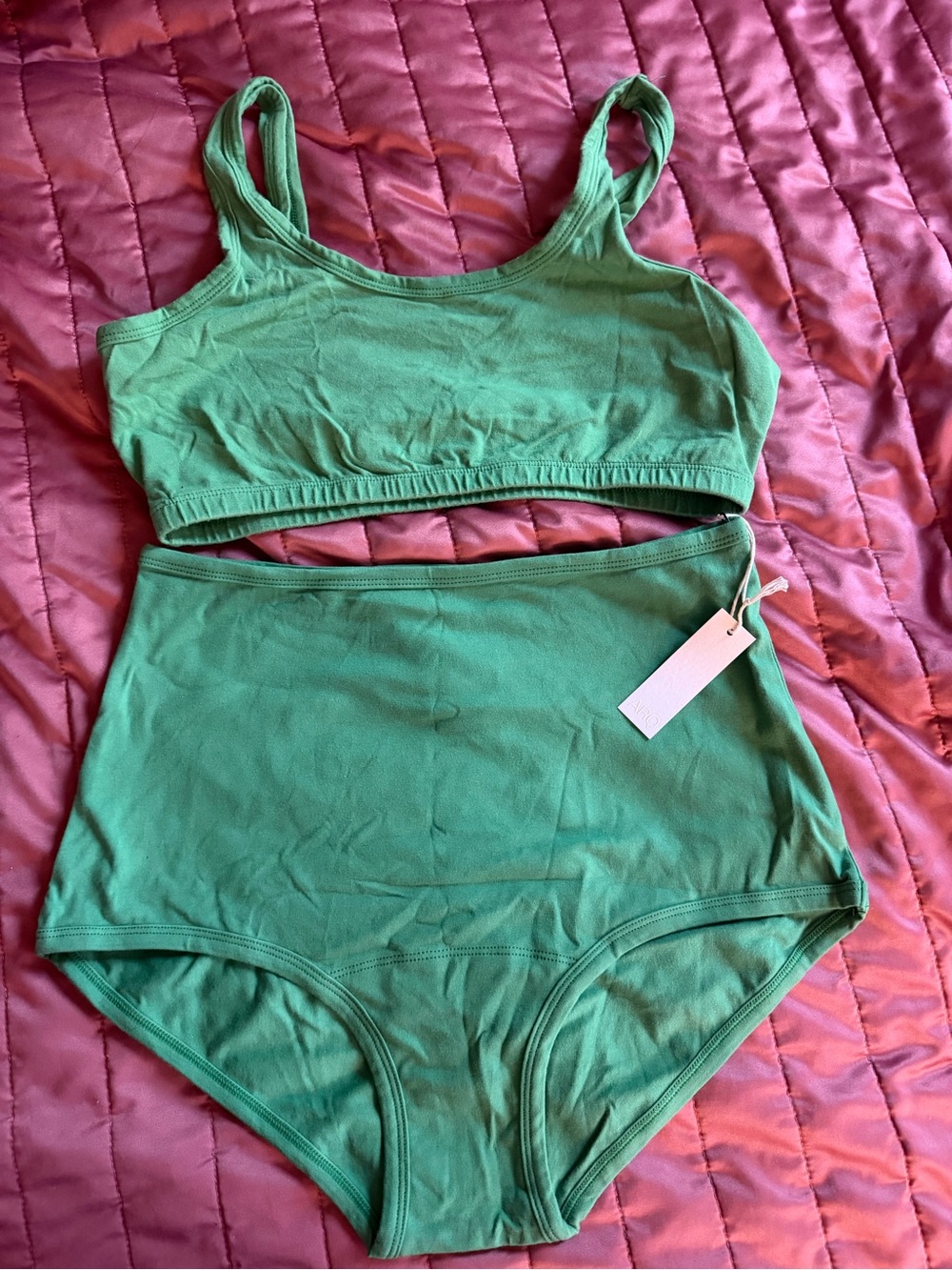 ARQ Cotton Bralette and High-Waist Brief Set